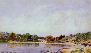 Paisajes Painting - Un recodo en el paisaje del río Durance Paisaje de Paul Camille Guigou